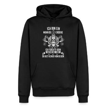 Wikinger Krieger Nordmann Axt Valhalla Nordmänner - Männer Premium Bio Hoodie - Schwarz - Vorne - Nico (187cm)