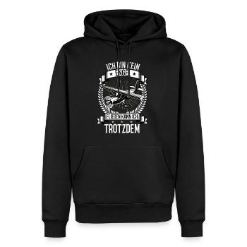 Ich bin kein Engel Modellflugzeug Flugzeug Flug - Männer Premium Bio Hoodie - Schwarz - Vorne - Nico (187cm)