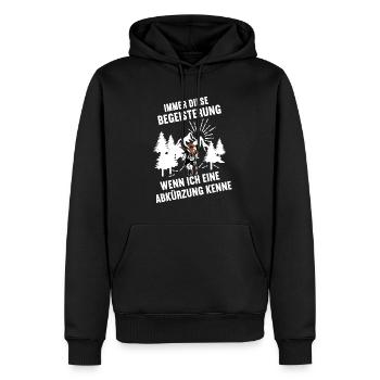 Immer diese Begeisterung Wandern - Männer Premium Bio Hoodie - Schwarz - Vorne - Nico (187cm)