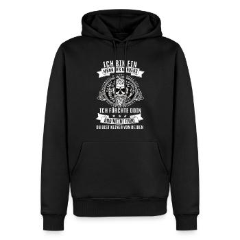 Wikinger Krieger Nordmann Axt Valhalla Nordmänner - Männer Premium Bio Hoodie - Schwarz - Vorne - Nico (187cm)