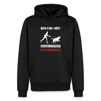 Mein Hund hört hervorragend Labrador Labbi Labbis - Männer Premium Bio Hoodie - Schwarz - Vorne - Nico (187cm)