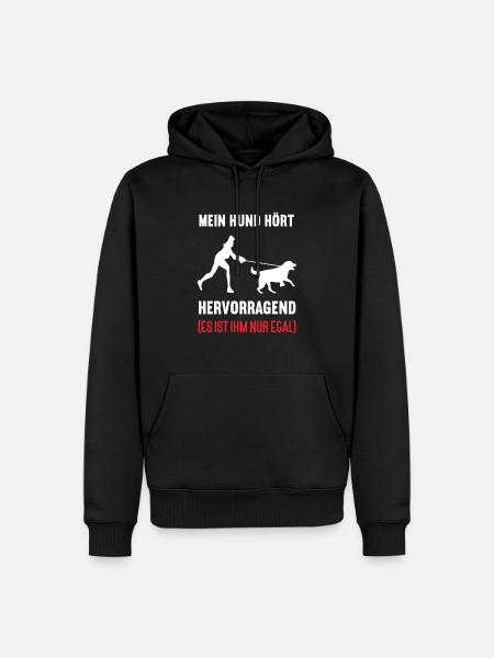 Mein Hund hört hervorragend Labrador Labbi Labbis - Männer Premium Bio Hoodie - Schwarz