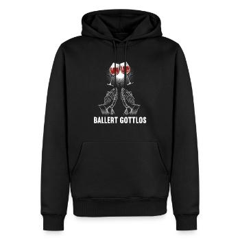 Ballert Gottlos Wein Weinliebhaber Weinglas - Männer Premium Bio Hoodie - Schwarz - Vorne - Nico (187cm)