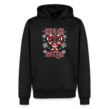 Einfach Süß mit Zuckerstangen Herzchen - Männer Premium Bio Hoodie - Schwarz - Vorne - Nico (187cm)