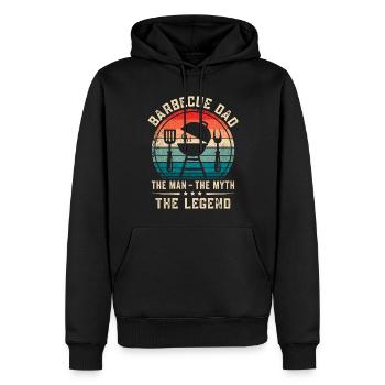 Barbecue Papa Grillades BBQ Viande Fumoir - Sweat à capuche Premium bio Homme - noir - Devant - Nico (187cm)