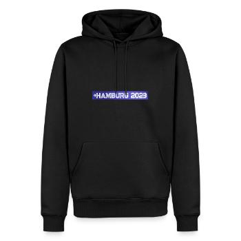 Hamburg 2023 - Männer Premium Bio Hoodie - Schwarz - Vorne - Nico (187cm)