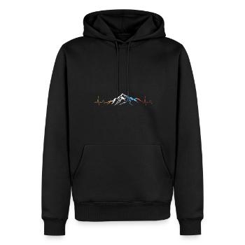 Berge Wandern Bergsteigen Herzschlag - Männer Premium Bio Hoodie - Schwarz - Vorne - Nico (187cm)