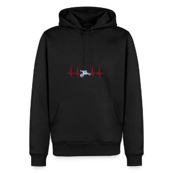 Herzschlag Drohne Drohnen - Männer Premium Bio Hoodie - Schwarz - Vorne - Nico (187cm)