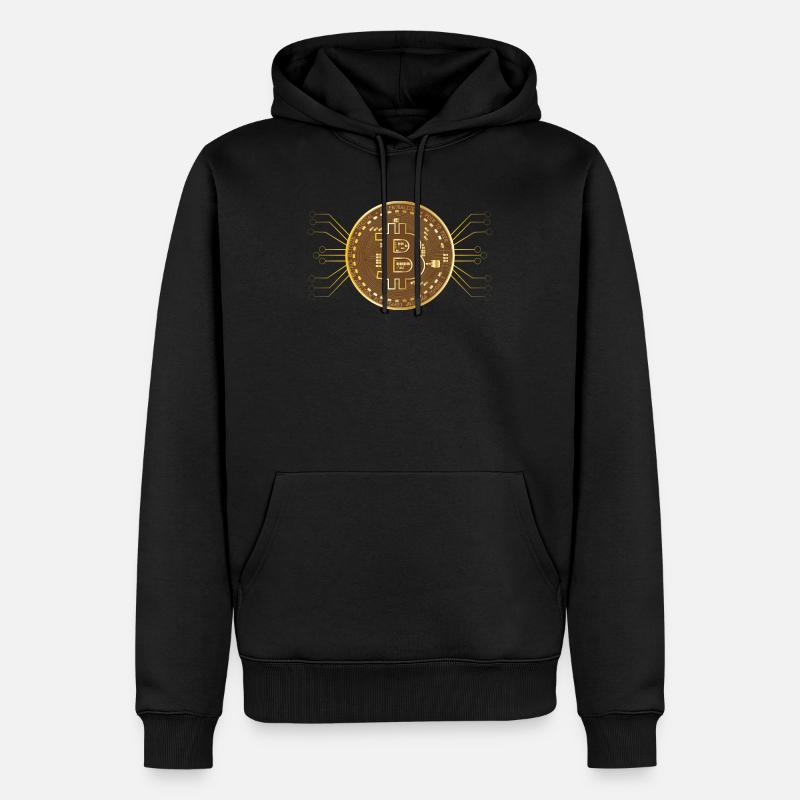 Bitcoin - Computer Logo - Männer Premium Bio Hoodie - Schwarz