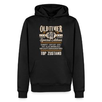 Oldtimer Baujahr Jahrgang 1967 Geburtstag Geschenk - Männer Premium Bio Hoodie - Schwarz - Vorne - Nico (187cm)