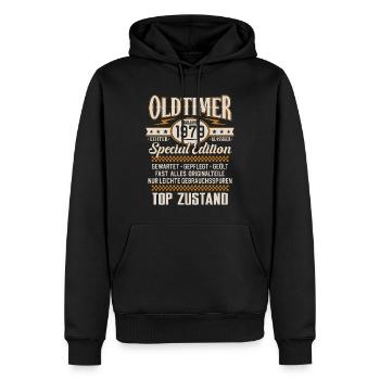 Oldtimer Baujahr Jahrgang 1979 Geburtstag Geschenk - Männer Premium Bio Hoodie - Schwarz - Vorne - Nico (187cm)