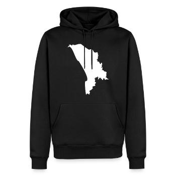 Moldawien Landkarte Flagge - Männer Premium Bio Hoodie - Schwarz - Vorne - Nico (187cm)