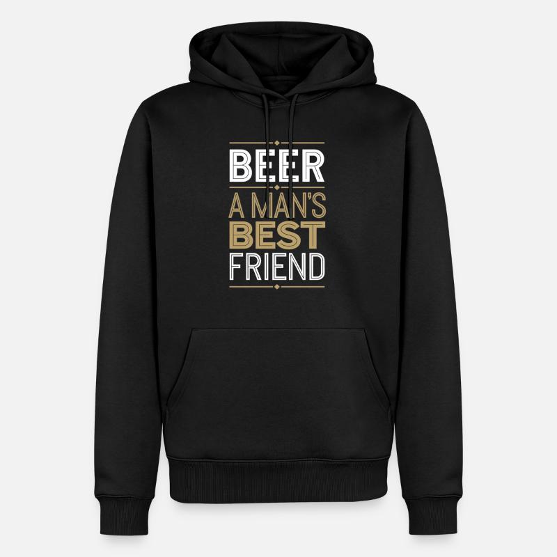 Männer und Bier – echte Freundschaft - Männer Premium Bio Hoodie - Schwarz