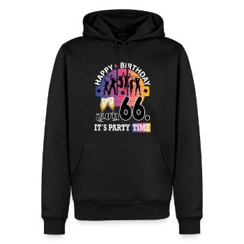 Geburtstag 66 Party People Fete Dancing Tanzen - Männer Premium Bio Hoodie - Schwarz - Vorne - Nico (187cm)