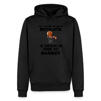 Retraite Et Baslet Mon Plan De Retraite - Sweat à capuche Premium bio Homme - noir - Devant - Nico (187cm)