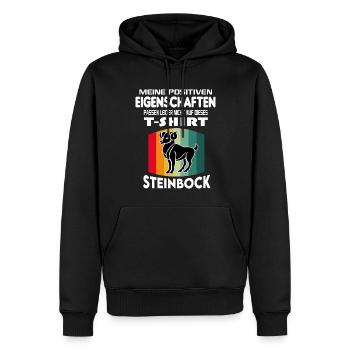 Geburtstag Sternzeichen Retro Steinbock - Männer Premium Bio Hoodie - Schwarz - Vorne - Nico (187cm)
