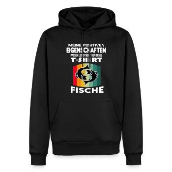 Geburtstag Sternzeichen Retro Fische - Männer Premium Bio Hoodie - Schwarz - Vorne - Nico (187cm)