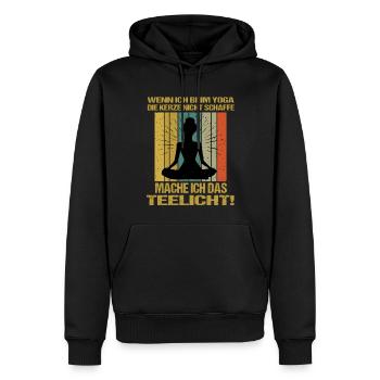 Sprüche Yoga Frau Kerze Teelicht - Männer Premium Bio Hoodie - Schwarz - Vorne - Nico (187cm)