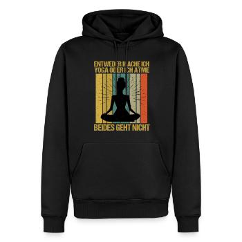 Sprüche Yoga Frau oder atmen Geht nicht - Männer Premium Bio Hoodie - Schwarz - Vorne - Nico (187cm)
