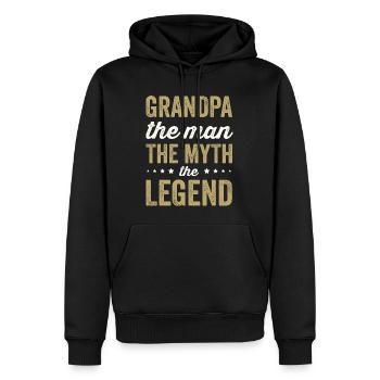 Opa Der Mann Der Mythos Die Legende Papa - Männer Premium Bio Hoodie - Schwarz - Vorne - Nico (187cm)