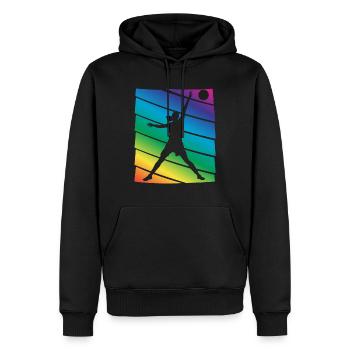 Basketteur - Sweat à capuche Premium bio Homme - noir - Devant - Nico (187cm)