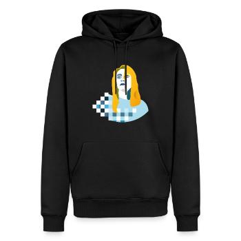 Blond - Männer Premium Bio Hoodie - Schwarz - Vorne - Nico (187cm)