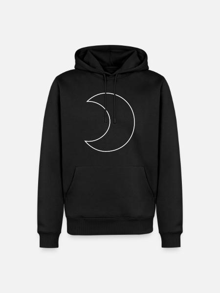 Mond - Halbmond - Männer Premium Bio Hoodie - Schwarz