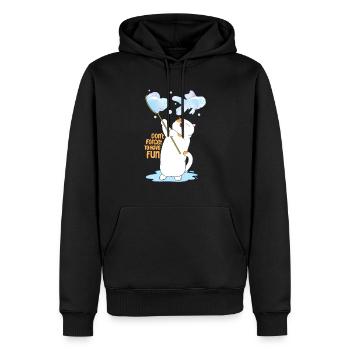Cat Playing Bubble - Men’s Premium Organic Hoodie - black - Front - Nico (187cm)