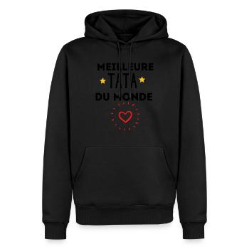 Meilleure tata du monde - Sweat à capuche Premium bio Homme - noir - Devant - Nico (187cm)