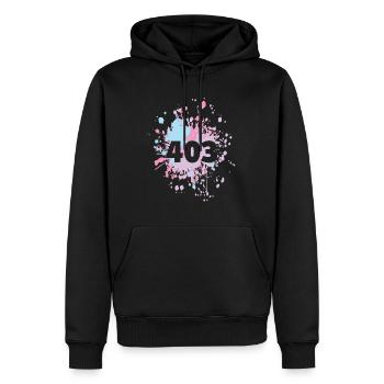 Status Mood Restful 403 Forbidden Color Splash - Männer Premium Bio Hoodie - Schwarz - Vorne - Nico (187cm)