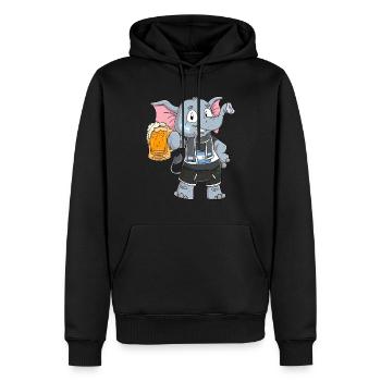 Argentinian fan elephant - Men’s Premium Organic Hoodie - black - Front - Nico (187cm)