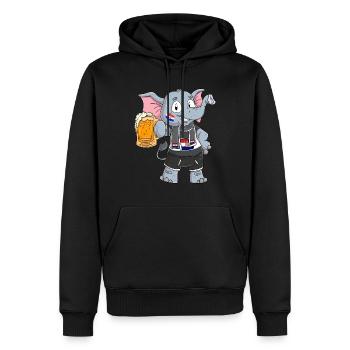 Croatia Fan Elephant - Men’s Premium Organic Hoodie - black - Front - Nico (187cm)