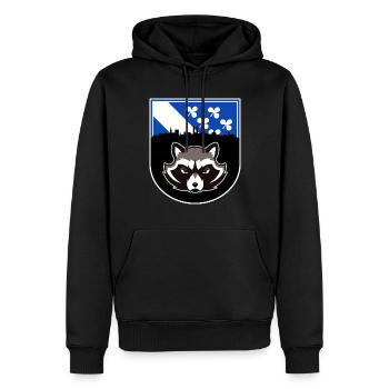Kassel en bref - Sweat à capuche Premium bio Homme - noir - Devant - Nico (187cm)
