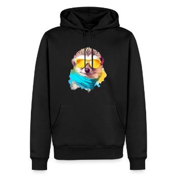Piky l'hérisson - Sweat à capuche Premium bio Homme - noir - Devant - Nico (187cm)