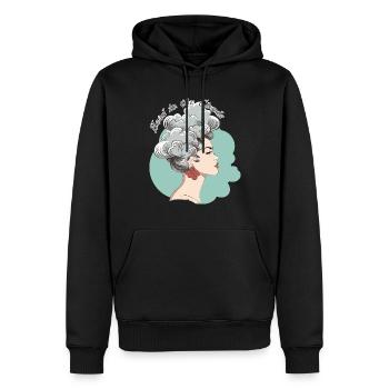 La tête dans les nuages 3 - Sweat à capuche Premium bio Homme - noir - Devant - Nico (187cm)