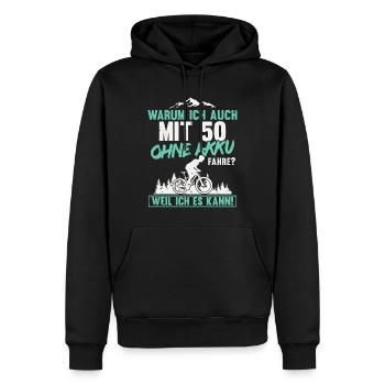 50 Geburtstag Radfahrer 50 Jahre Spruch - Männer Premium Bio Hoodie - Schwarz - Vorne - Nico (187cm)