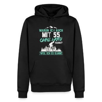 55 Geburtstag Radfahrer 55 Jahre Spruch - Männer Premium Bio Hoodie - Schwarz - Vorne - Nico (187cm)