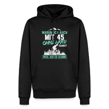 45 Geburtstag Radfahrer 45 Jahre Spruch - Männer Premium Bio Hoodie - Schwarz - Vorne - Nico (187cm)