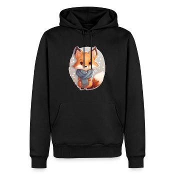 Fuchs im Winter - Männer Premium Bio Hoodie - Schwarz - Vorne - Nico (187cm)