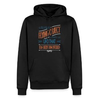 cul sweats à capuche et sweat-shirts dictant alien jeu de mots - Sweat à capuche Premium bio Homme - noir - Devant - Nico (187cm)