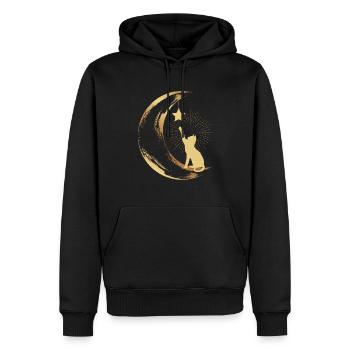 Katze Mond Stern Katzen Liebhaber - Männer Premium Bio Hoodie - Schwarz - Vorne - Nico (187cm)