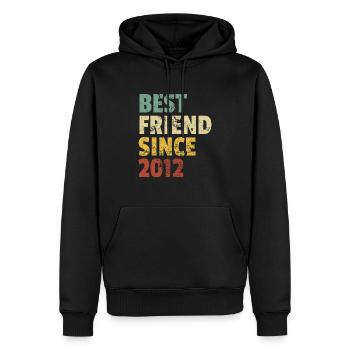 Meilleur ami depuis 2012 Slogan d’anniversaire drôle - Sweat à capuche Premium bio Homme - noir - Devant - Nico (187cm)