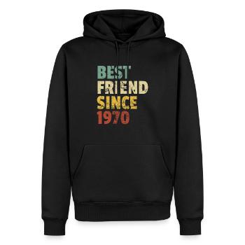 Meilleur ami depuis 1970 Slogan d’anniversaire drôle - Sweat à capuche Premium bio Homme - noir - Devant - Nico (187cm)