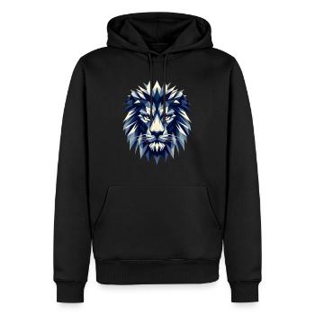 Polygon Lion Head Art - Men’s Premium Organic Hoodie - black - Front - Nico (187cm)