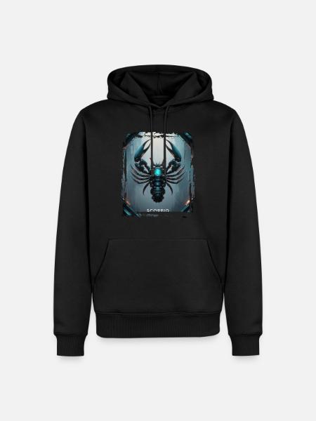 Sternzeichen Skorpion in der Cyberpunk-Ära Zukunft - Männer Premium Bio Hoodie - Schwarz