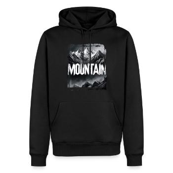 Amour Montagne Aventure Forêt - Sweat à capuche Premium bio Homme - noir - Devant - Nico (187cm)