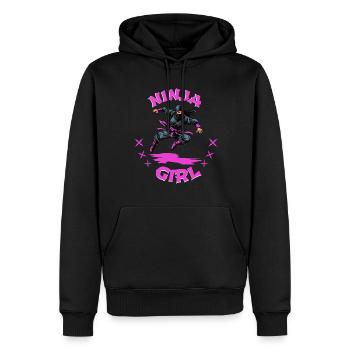 Charming Ninja Fighter I Ninja Girl I Ninja - Männer Premium Bio Hoodie - Schwarz - Vorne - Nico (187cm)