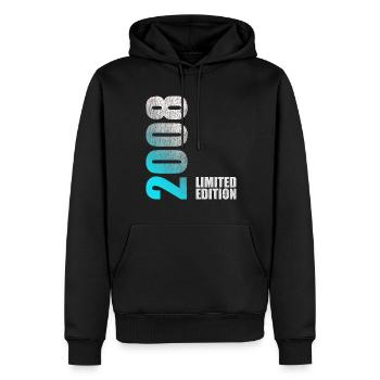 16ème anniversaire garçon fille 16 ans 2008 - Sweat à capuche Premium bio Homme - noir - Devant - Nico (187cm)