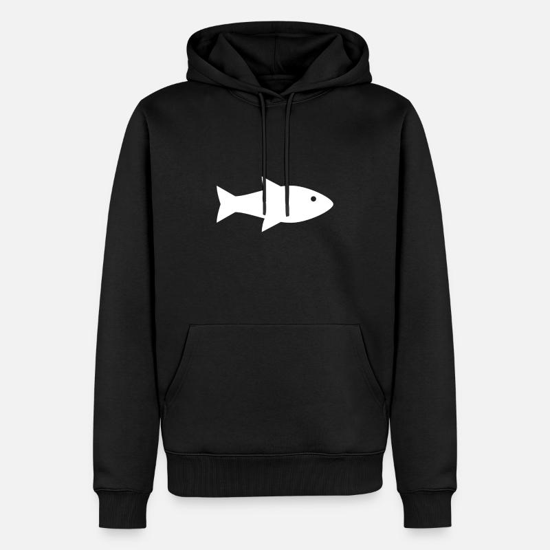 Fisch - Männer Premium Bio Hoodie - Schwarz