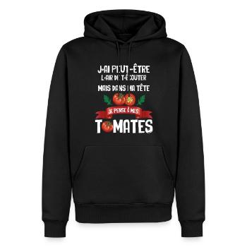 Jardinier Humour Planter Des Tomates Cadeau Jardin - Sweat à capuche Premium bio Homme - noir - Devant - Nico (187cm)